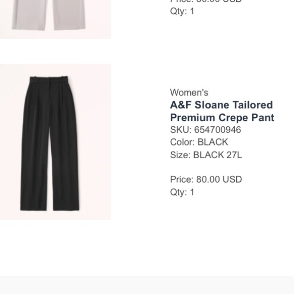 NWT Abercrombie Sloan black pants